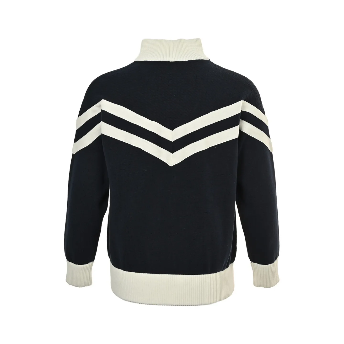Louis Vuitton/Louis Vuitton 24Fw stand collar striped contrast zipper knitted jacket